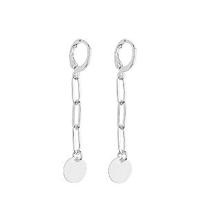 Argola Mira Elos Banho de Ródio Branco