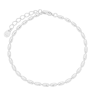 Pulseira Grãos Banho de Ródio Branco
