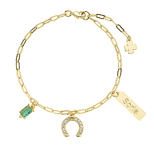 Pulseira Believe Sorte Banho de Ouro 18k