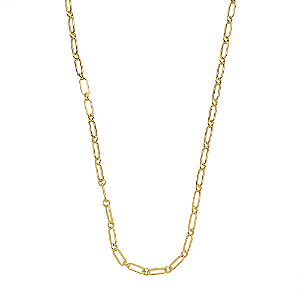 Colar Elos Círculos Banho de Ouro 18k