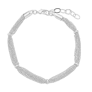 Pulseira Elos Portugueses Detalhes Banho de Ródio Branco
