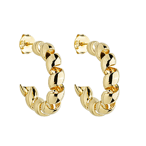 Argola Torcida Banho de Ouro 18k
