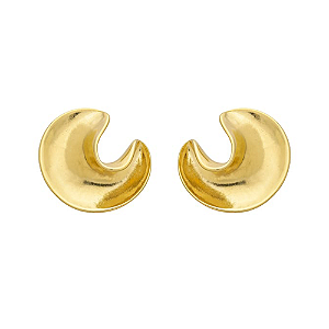 Brinco Orgânico Meia Lua Banho de Ouro 18k