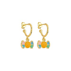 Argola Infantil Bombom esmaltado colorido
