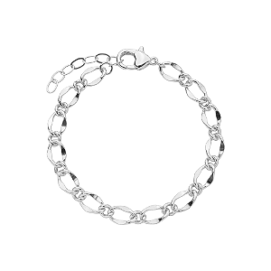 Pulseira Elos Torcidos Banho de Ródio Branco