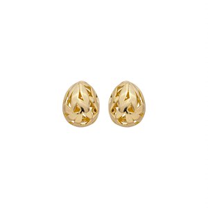 Brinco Gota Detalhes Vazados Banho de Ouro 18k