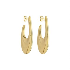 Brinco Isa Curvado Vintage Orgânico no Banho de Ouro 18k