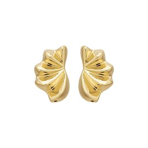 Brinco Margot Plissê no Banho de Ouro 18k