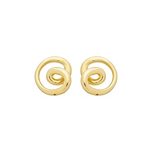 Brinco Cléo Formato Espiral no Banho de Ouro 18k
