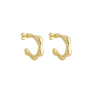 Argola Isis Ondulada Média no Banho de Ouro 18K