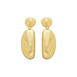 Brinco Lis Orgânico Minimalista no Banho de Ouro 18K