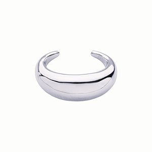 Bracelete Van Abaulado no Banho de Ródio Branco