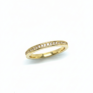 Anel Aparador Zircônias Incolor Banho de Ouro 18k