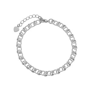 Pulseira Elos Entrelaçados Delicados Banho de Ródio branco