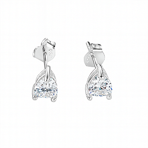 Brinco Solitário Ponto de Luz em Prata 925