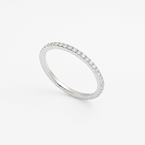 Anel Meia Aliança em Prata 925 com Zircônias