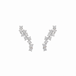Brinco Ear Cuff Cravejado em Prata 925 com Zircônias