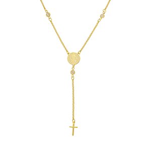 Colar Terço São Bento Banho de Ouro 18k