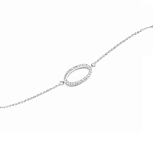 Pulseira Oval em Prata 925 com Zircônias