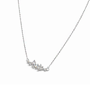 Colar Prata 925 com Zircônias Cravejadas Incolor