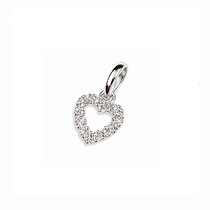 Pingente Coração Cravejado com Zircônias em Prata 925