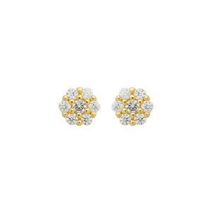 Brinco Mini flor Banho de Ouro 18k