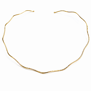 Choker Ondulada Banho de Ouro 18k