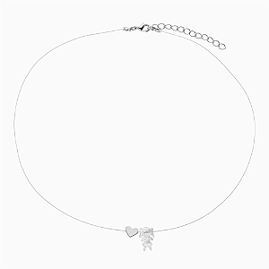 Colar Menina Madrepérola em Fio de Nylon no Banho de Ródio Branco