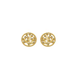 Brinco Círculo Árvore da Vida Banho de Ouro 18k