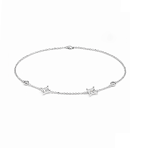 Pulseira Prata 925 com Ponto de Luz Zircônias Incolores