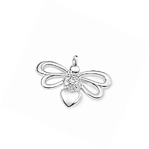 Pingente Prata 925 Libélula com Zircônia