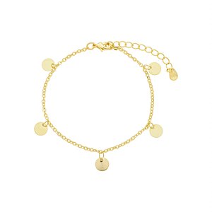 Pulseira Mini Medalhas Banho de Ouro 18K