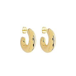 Argola Chunky Banho de Ouro 18K