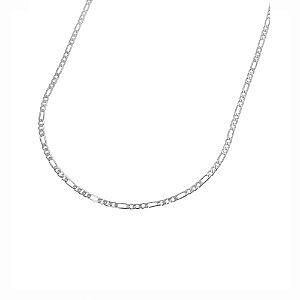 Colar Mini Elos Grumet Banho de Ródio Branco