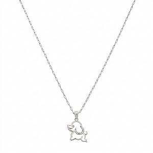 Colar Pet Cachorro Vazado no Banho de Ródio