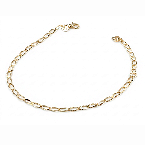 Pulseira Elos Entrelaçados Texturizados no Banho de Ouro 18k