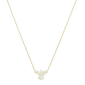 Colar Handmade Espirito Santo em Madrepérola no Banho de Ouro 18K