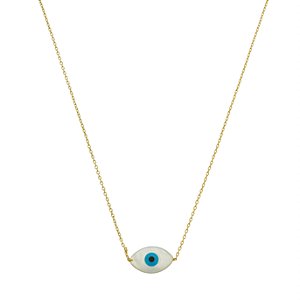 Colar de Olho Grego no Banho de Ouro 18K