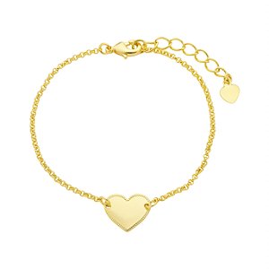 Pulseira de Coração Banho de Ouro 18k