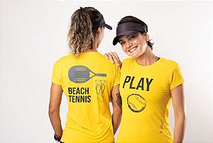 Camiseta Babylook Beach Tennis Play Amarela - Fast Pace