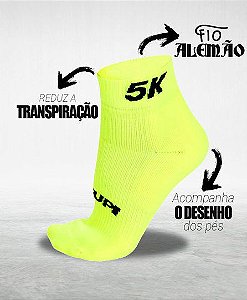 Meia Hupi Running Pro 5k Amarelo Neon