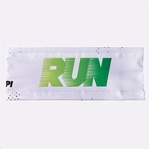 TESTEIRA HUPI HEADBAND BANDANA RUN LINES BRANCO COR: BRANCO/VERDE | TAM.: UNICO