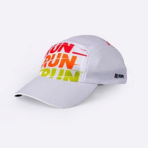 BONE PARA CORRIDA HUPI RUN RUN RUN BRANCO COR: PRETO/BRANCO | TAM.: UNICO