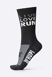 MEIA HUPI LIVE LOVE RUN PRETO - LT - TAM.: 34-38
