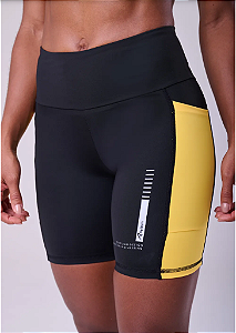 Bermuda Signature Samba 18 cm | Preto/ Amarelo