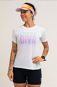 Camiseta Babylook Corre Diva | Branca - Fast Pace