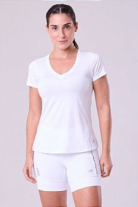 Camiseta Authen Keep Cool Decote V UV50 Branco