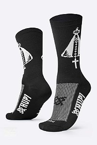 MEIA HUPI NOSSA SENHORA APARECIDA - PARA PES MENOR COR: PRETO.  TAM.: UNICO.