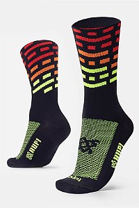 MEIA HUPI TRIPLO COLORS PRETO COR: PRETO/LARANJA.  TAM.: UNICO.
