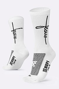 MEIA HUPI JESUS BRANCO/PRETO - LT COR: BRANCO/PRETO.  TAM.: UNICO.  - HUPI